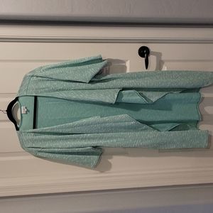Mint Green Long Open Cardigan M